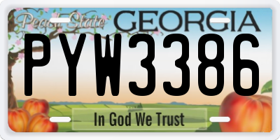 GA license plate PYW3386