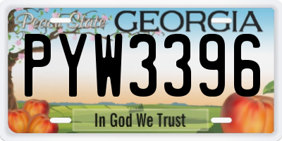 GA license plate PYW3396