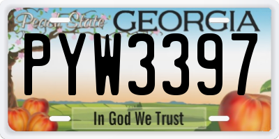 GA license plate PYW3397