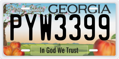 GA license plate PYW3399