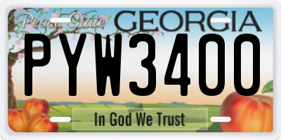 GA license plate PYW3400