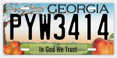 GA license plate PYW3414