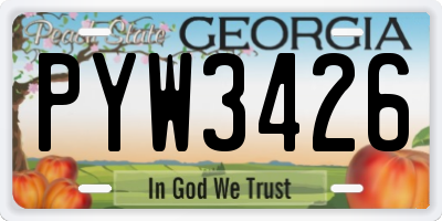 GA license plate PYW3426