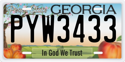 GA license plate PYW3433