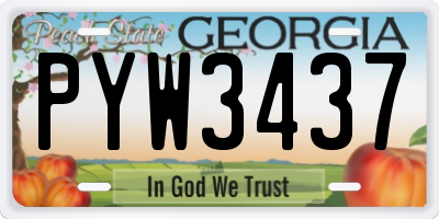 GA license plate PYW3437