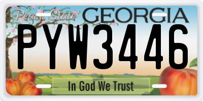 GA license plate PYW3446