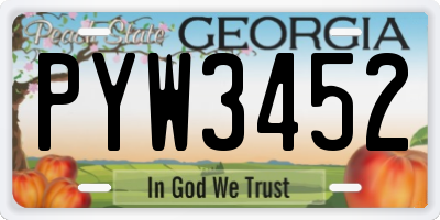 GA license plate PYW3452