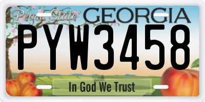 GA license plate PYW3458