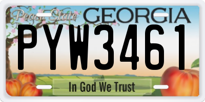 GA license plate PYW3461