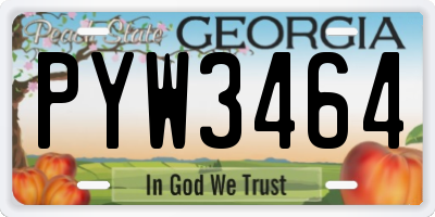 GA license plate PYW3464