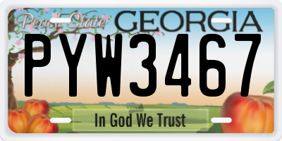 GA license plate PYW3467