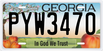 GA license plate PYW3470
