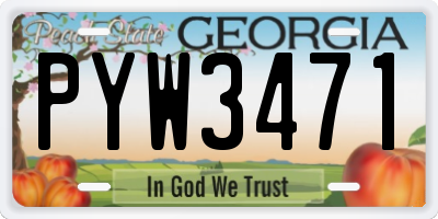 GA license plate PYW3471
