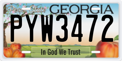 GA license plate PYW3472