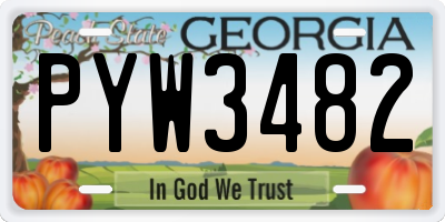 GA license plate PYW3482