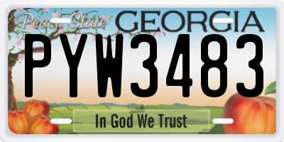 GA license plate PYW3483