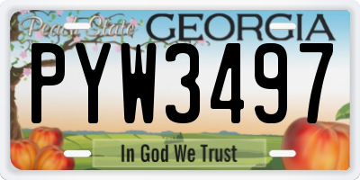GA license plate PYW3497