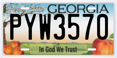 GA license plate PYW3570