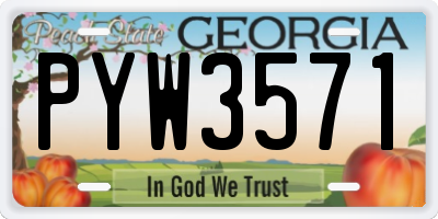 GA license plate PYW3571