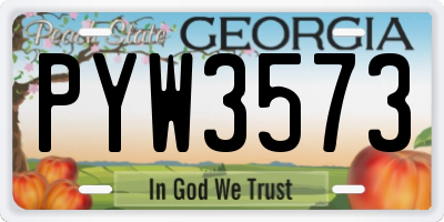 GA license plate PYW3573