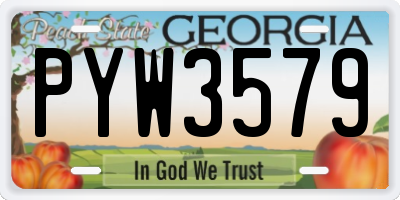 GA license plate PYW3579