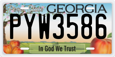 GA license plate PYW3586