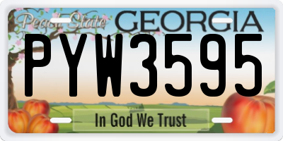 GA license plate PYW3595