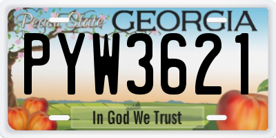 GA license plate PYW3621