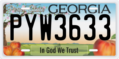 GA license plate PYW3633