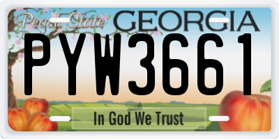 GA license plate PYW3661