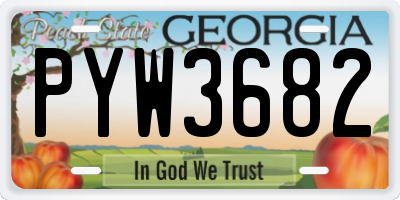 GA license plate PYW3682
