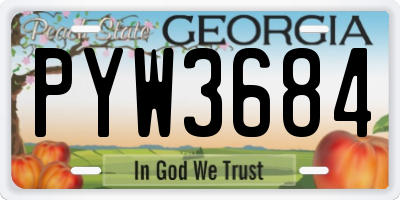 GA license plate PYW3684