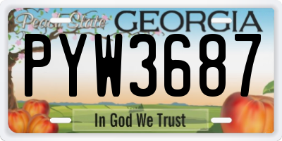 GA license plate PYW3687