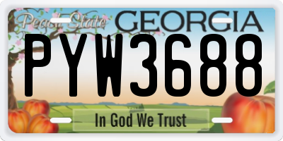 GA license plate PYW3688