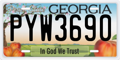 GA license plate PYW3690