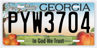 GA license plate PYW3704
