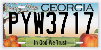 GA license plate PYW3717