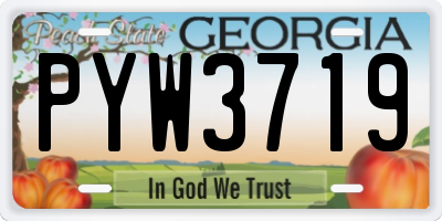 GA license plate PYW3719
