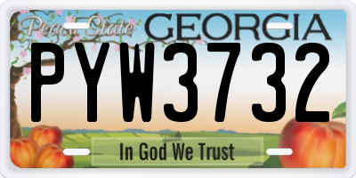 GA license plate PYW3732