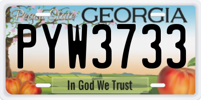 GA license plate PYW3733