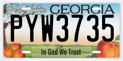 GA license plate PYW3735