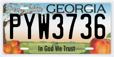 GA license plate PYW3736