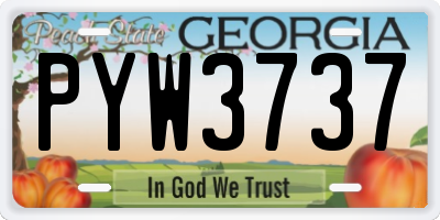 GA license plate PYW3737