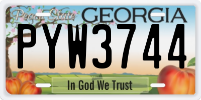 GA license plate PYW3744