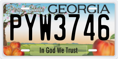 GA license plate PYW3746