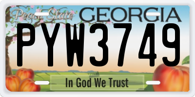 GA license plate PYW3749