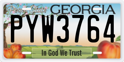 GA license plate PYW3764