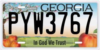 GA license plate PYW3767