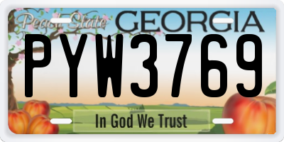 GA license plate PYW3769