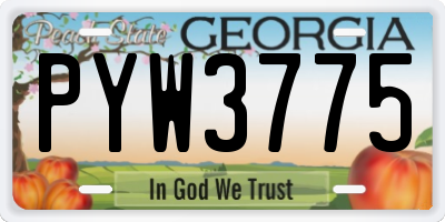 GA license plate PYW3775
